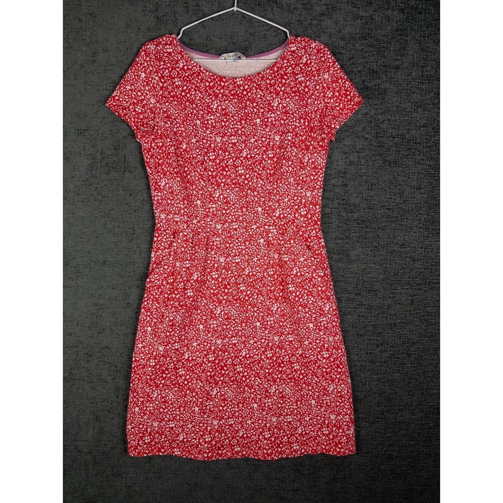 Boden Dress Womens 6 Red Floral‎ Boho Tiered Short T Shirt Spring Summer